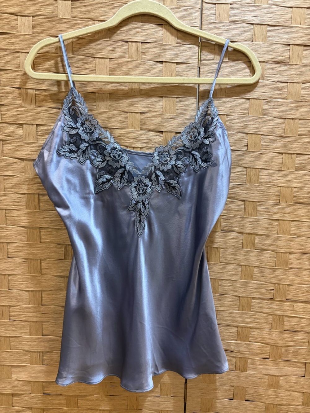 Pure Silk Spaghetti Strap Deep V Neck Above The Knee Camisole XL EUC - Picture 2 of 5